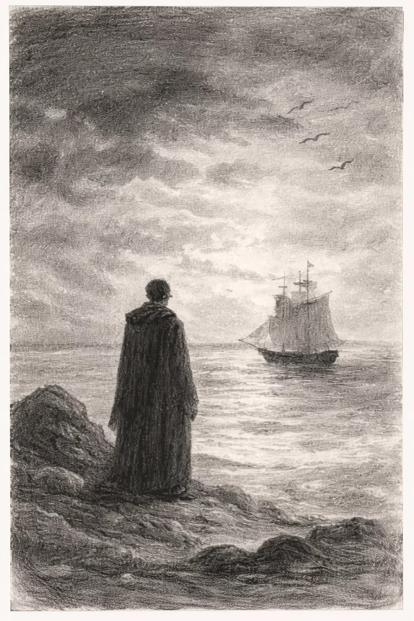 Dessin au fusain pour la préparation de la nouvelle œuvre Ballads of Wind, Time and Water: Selected Poems.