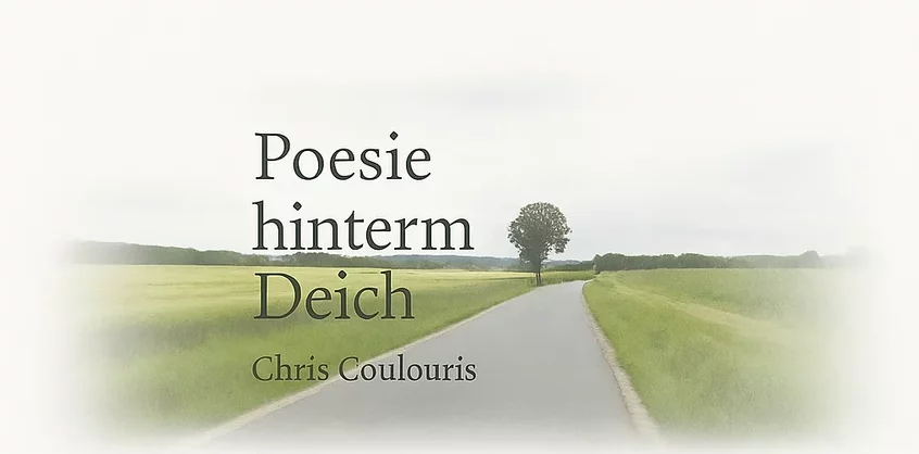 Collage Landschaft mit Poesie hinterm Deich Christos Coulouris