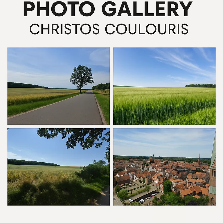 PHOTO GALLERY CHRISTOS COULOURIS
Foto Collage mit Foto Landschaften aus Seevetal, Buchholz und Lüneburg persönlich geschossen!