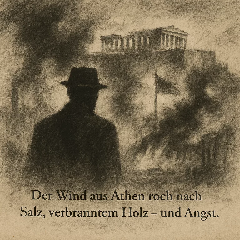 Der Wind aus Athen roch nach Salz, verbranntem Holz- und Angst.