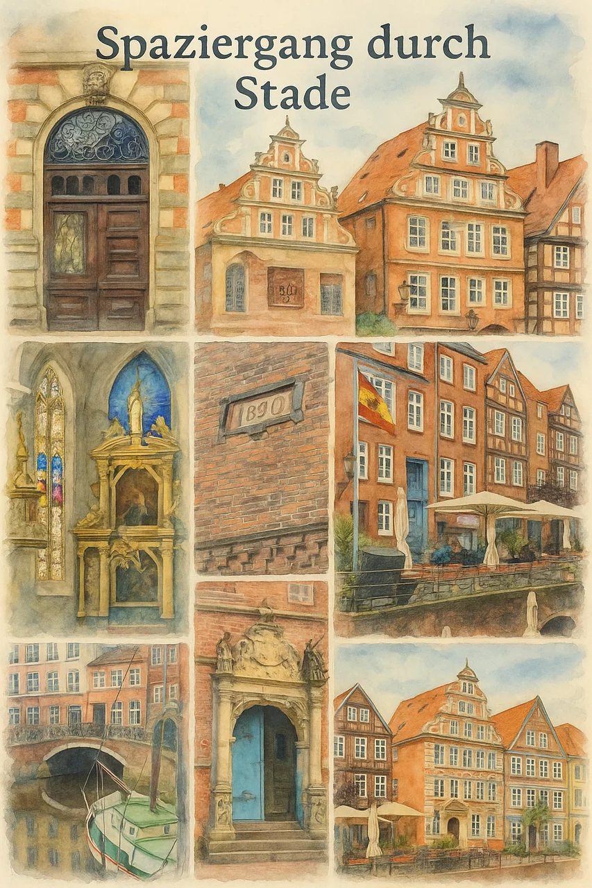 Das ehemalige Handelszentrum der über 1000-jährigen Stadt war der Hansehafen, der mit seinen Cafés und Restaurants auch heute noch das Herzstück Stades ist. Das preisgekrönte Museum Schwedenspeicher, die Renaissance-Fassade des Bürgermeister-Hinze-Haus oder auch der historische Holzkran sind beliebte Fotomotive. Von Weitem sichtbar erhebt sich der barocke Turmhelm der St. Cosmae-Kirche über die Dächer der Altstadt. Ganz in der Nähe befindet sich die gotische Hallenkirche St. Wilhadi mit dem "schiefen Turm von Stade". Die verwinkelten Gassen bieten immer wieder neue Ein- und Ausblicke, die breite Fussgängerzone mit ihren vielen Geschäften lädt zum Bummeln und Verweilen ein.