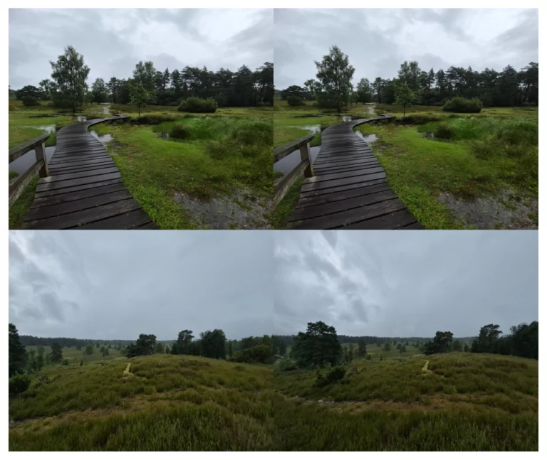 Eine der schönsten Heideflächen ist das Büsenbachtal bei Handeloh. Durch das Tal fließt der kleine Büsenbach, rechts und links steigen wunderbar mit Heide bewachsene Hügel an.