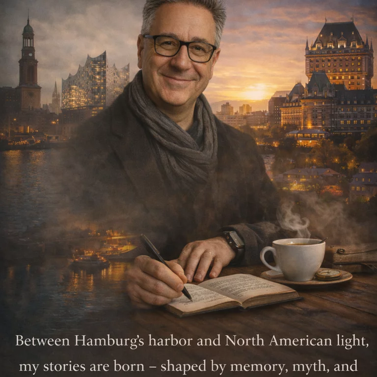 Entre le port de Hambourg et la lumière méditerranéenne naissent mes histoires, façonnées par la mémoire, le mythe et la mer.