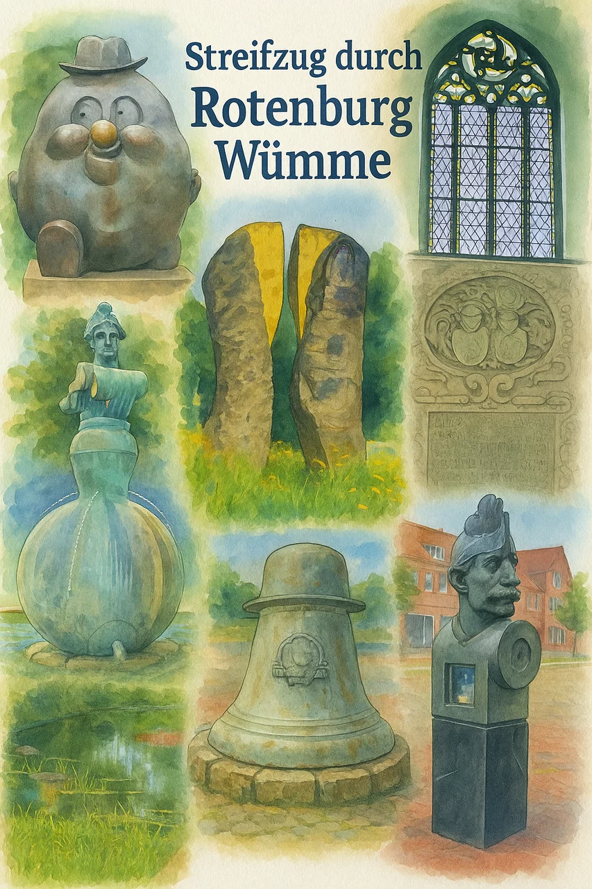 In Rotenburg (Wümme) und Umgebung gibt es ein gut ausgebautes Netz von Wanderwegen, darunter die beliebten NORDPFADE. Diese Rundwanderwege führen durch die norddeutsche Landschaft und sind zwischen 5 und 32 km lang. Besonders bekannt ist der NORDPFAD Dör't Moor, der als "Deutschlands schönster Wanderweg" in der Kategorie Tagestouren ausgezeichnet wurde. Collage