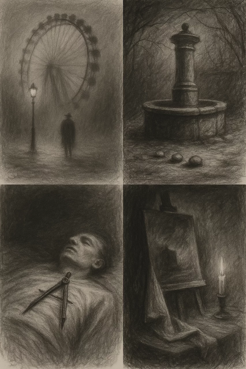 Vier verschidene Collagen aus meinen Büchern