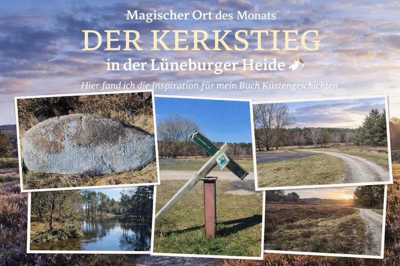 Der Moment, der alles verändert hat

Genau hier – auf diesem Weg, zwischen Heide, Wasser und diesen alten Steinen –
habe ich meine Inspiration gefunden.

Die ersten Gedanken zu meinem Buch „Küstengeschichten“ sind nicht am Schreibtisch entstanden…
sondern genau hier draußen.

Zwischen Wind, Stille und diesem Gefühl,
dass es mehr gibt als das, was wir sehen.